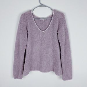 Barefoot Dreams CozyChic Purple V Neck Pullover Size Large